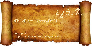 Ádler Kornél névjegykártya