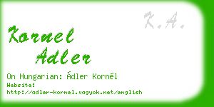 kornel adler business card