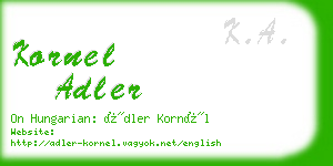 kornel adler business card